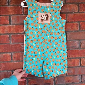 Vintage Haute baby Cute Monkey Print Toddler Romper size 4t